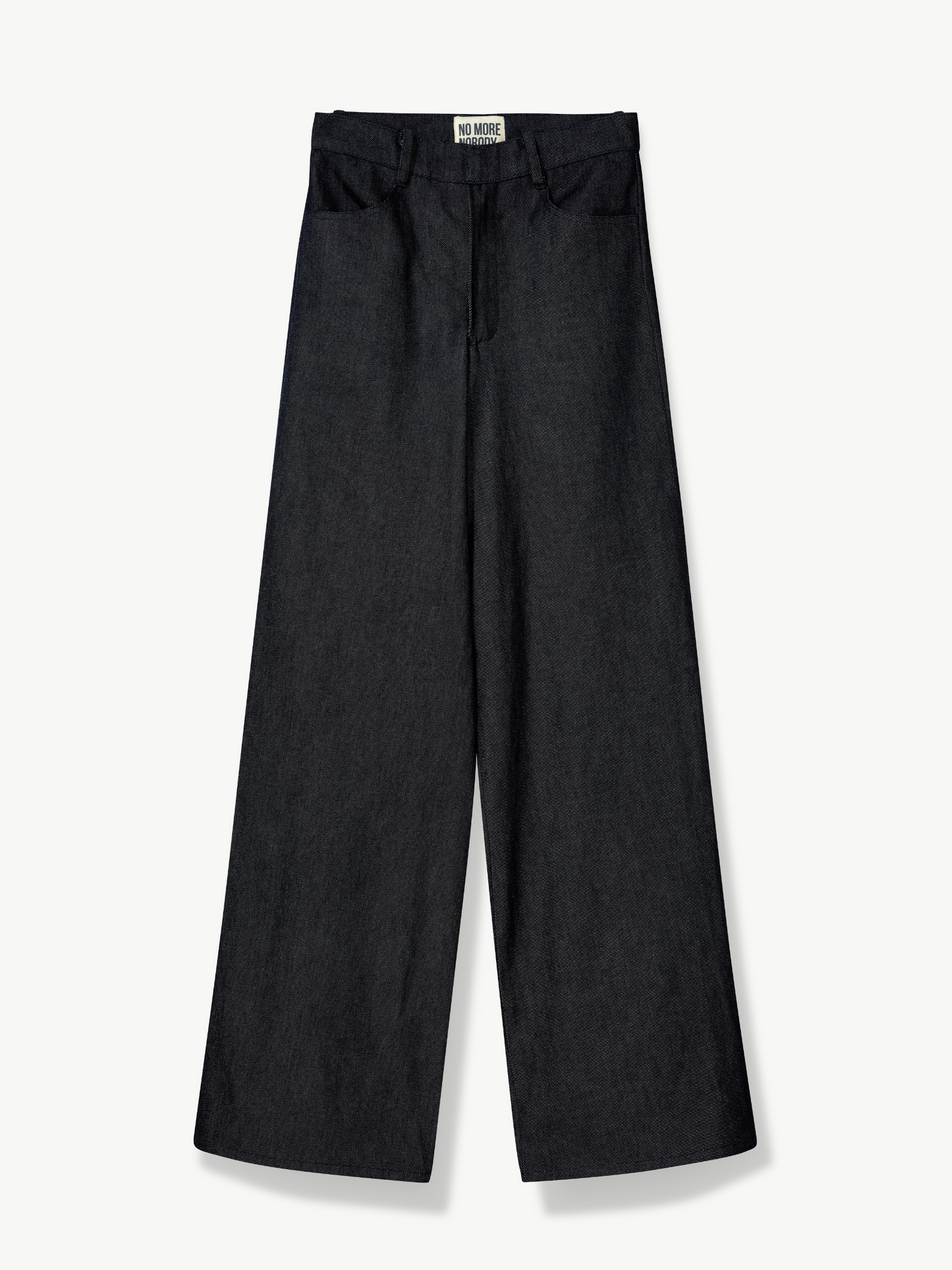 Katherina No More Nobody smart denim wide-leg trousers made from organic cotton, featuring a stylish fit and classic denim design.