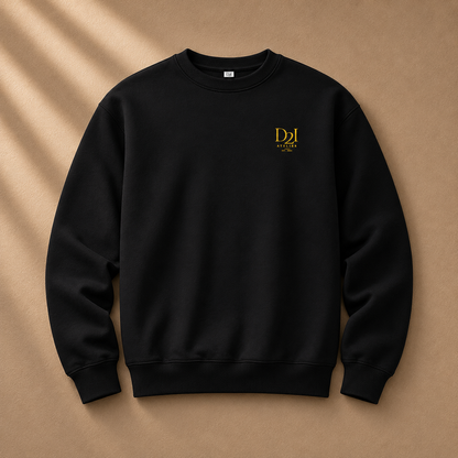 Black D2I Midnight Atelier sweatshirt by Dress 2 Impress Ltd, featuring signature design and comfortable casual fit.