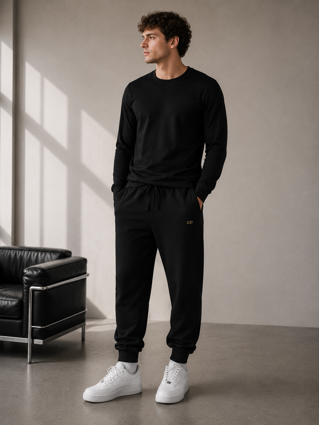 Gray D2I Core Fleece Sweatpants by Dress 2 Impress Ltd, featuring a relaxed fit and elastic waistband, displayed on a white background.