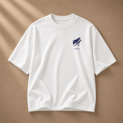 White D2I Unmatched Energy oversized T-shirt by Dress 2 Impress Ltd featuring a relaxed fit and casual style.