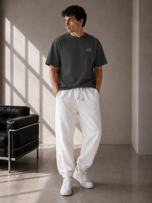 Front view of D2I Signature Oversized Tee by Dress 2 Impress Ltd, showcasing a faded black men's oversized T-shirt.