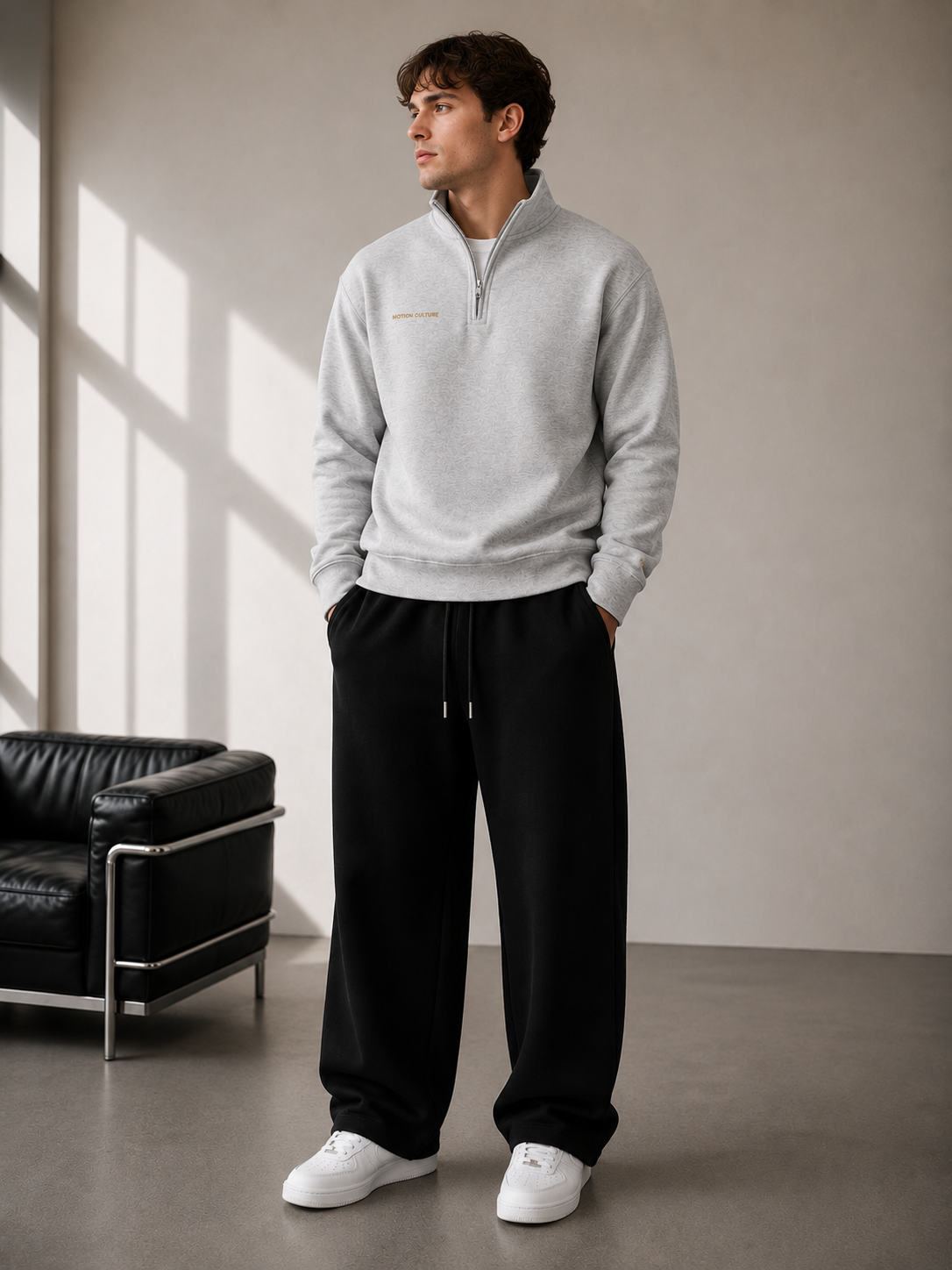 Men's D2I Motion Culture quarter zip sweatshirt by Dress 2 Impress Ltd, featuring a stylish design and comfortable fit.