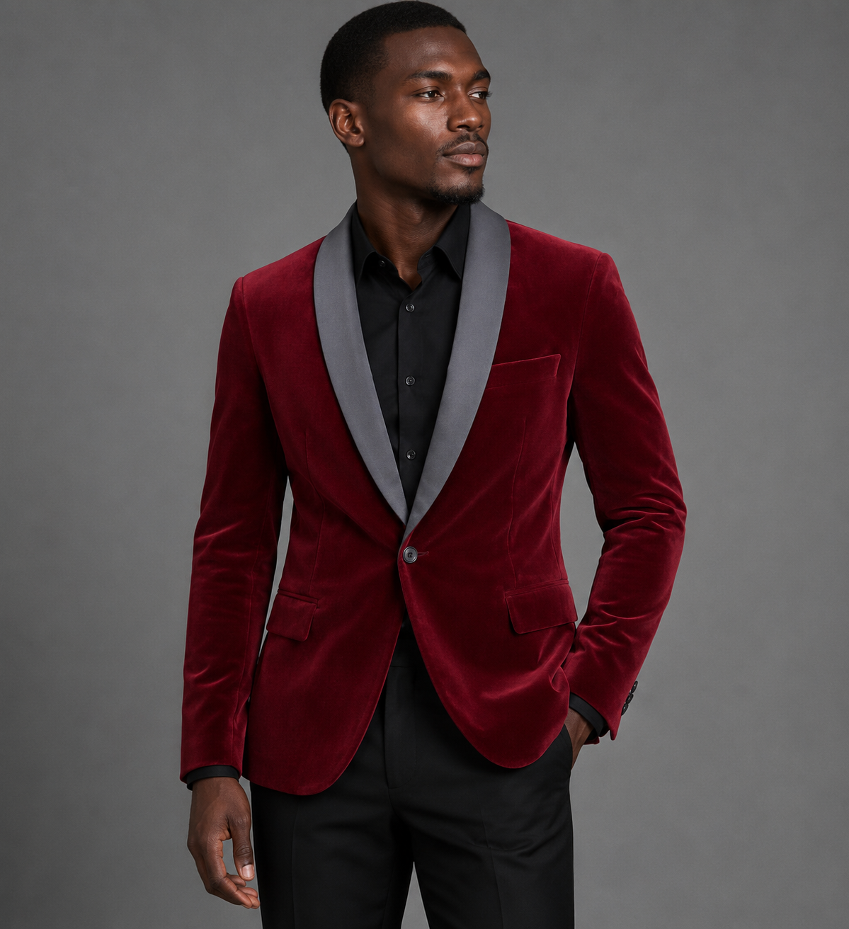 Men's burgundy velvet party suit by EDKAY COLLECTION UK, featuring tailored fit and stylish design for formal occasions.