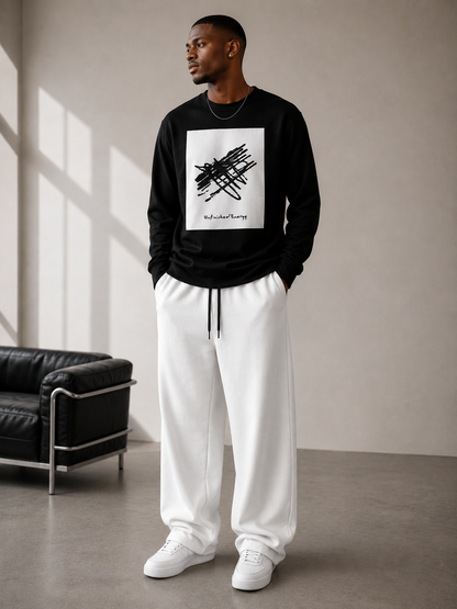 Unfinished D2I Energy crewneck sweatshirt in unisex style, shown in a plain fabric with collar and long sleeves.