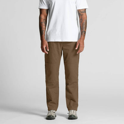 Brown NU-VEL Everyday Trousers shown from the front, featuring a classic fit and tailored design.