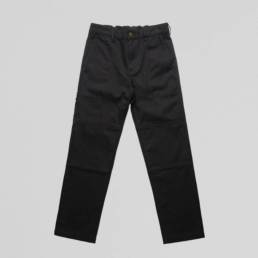 Black NU-VEL Everyday Trousers shown from the front, featuring a classic fit and smooth fabric for casual or office wear.