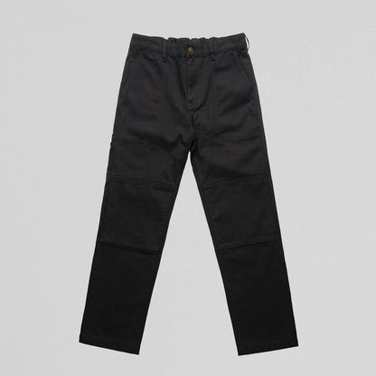Black NU-VEL Everyday Trousers shown from the front, featuring a classic fit and smooth fabric for casual or office wear.