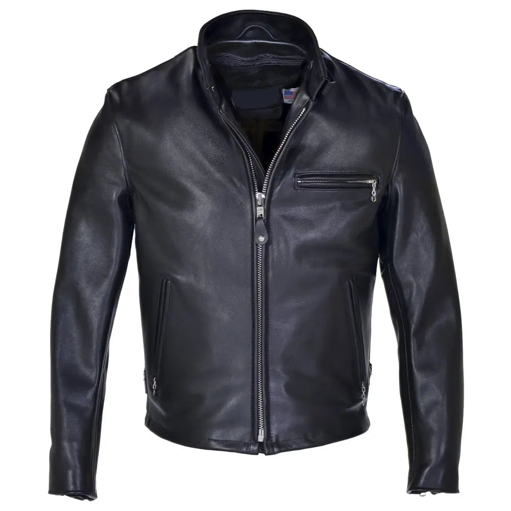 Men's classic leather motorcycle jacket by Riders Republic UK, featuring timeless style and durable leather construction.