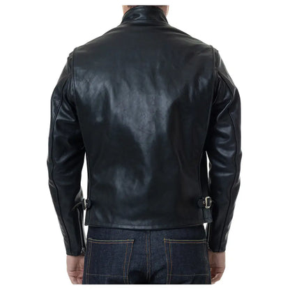 Men's classic racer leather jacket by Riders Republic UK, featuring a timeless stylish design and motorcycle-inspired details.